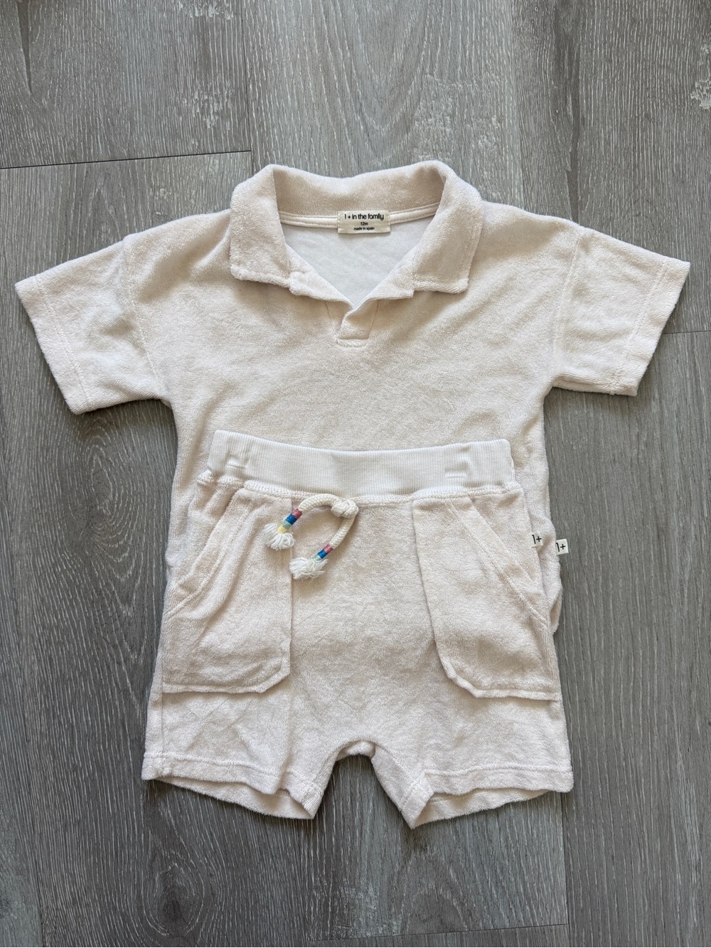 Baby 2-Piece Set Soller Polo + Buger Bermuda French Terry Off-White 12M